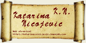 Katarina Nicojević vizit kartica